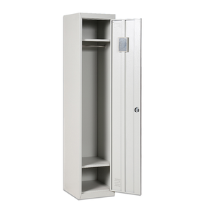 Key Lock Modern Bedroom Sports Gym <b>Single</b> One Door Clothes Storage Steel Locker Staff Metal <b>Wardrobe</b> 1 Hanger <b>Mirror</b> Iron - Product Image 1