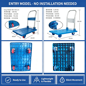 OEM Custom Logo Wholesale Bulk Factory Direct Private Label Folding Hand Cart With Wheels 250 Lb Heavy Duty Folding Cart - Product Image 2