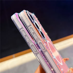 Funda Brillante con Diamantes y Láser para Samsung S26 Ultra S25 S24 Plus FE S23 Ultra, Magnética, con Corazones y Estrellas, Transparente, 2026 - Product Image 5