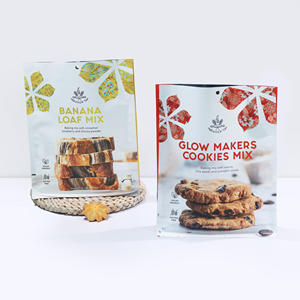 Impresión digital Caja plana Parte inferior Plástico <span class=keywords><strong>Monocapa</strong></span> Quad Sellado Stand Up Pouch Bolsa para galletas para embalaje de alimentos Galleta - Product Image 5