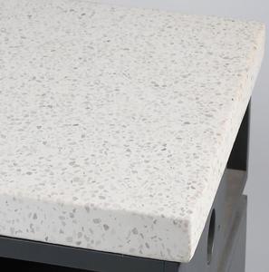 Mesa de terrazo Gabinete gris oscuro Patas de metal en forma de U Escritorio mixto moderno con almacenamiento abierto y cajón de VN - Product Image 2