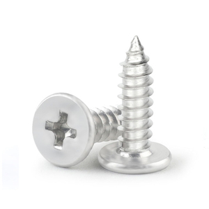 1000 pièces/sac Vis autotaraudeuses à tête plate ultra-mince en acier au carbone nickelé M1.2 M1.4 M1.7 M2 M2.3 M2.6 M3 M3.5 M4 - Product Image 1