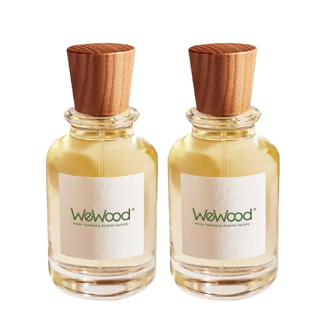 Vietnam botol semprot Parfum kaca Parfum silinder mewah botol semprot aroma kosong dengan tutup kayu