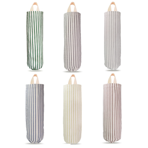 Striped Grocery Plastic Bag Holder Storage Kitchen Sink Garbage Trash Bag Holder Tool Garbage Dispenser