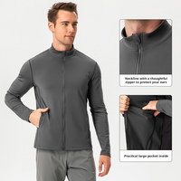Veste de sport pour homme personnalisée avec fermeture éclair, anti-humidité, pour entraînement et fitness, vente en gros