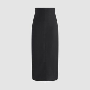 Women's Black <b>Wool</b>-Look High Waist Vintage Breathable <b>Wrap</b> Design Maxi Skirt Luxury Elegant Slim Fit <b>Wool</b>-Polyester Blend - Product Image 3