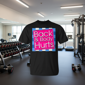 T-shirt avec citation « Back Body Hurts » pour l'exercice, la musculation et la salle de sport - Product Image 3