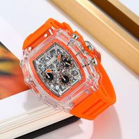 Reloj de Pulsera para Hombre SKMEI 2305, Nuevo Diseño, Lujoso y Moderno, Caja Transparente, Correa de Silicona, Resistente al Agua, Esfera con Agujas
