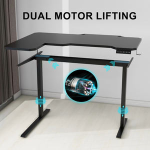 Угловой офисный стол L-образной формы, рабочая станция, офисная мебель, стол руководителя, каркас для стола с двойным мотором, регулируемый по высоте, для дома и офиса - Product Image 3