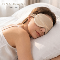 Ensemble de masques pour les yeux en soie de haute qualité avec impression numérique personnalisée pour les centres de spa et de bien-être, argent/champagne/bleu foncé