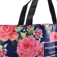 Sacs de courses en tissu tissé PP personnalisés, durables, écologiques, recyclés, imprimés de fleurs, avec des couleurs personnalisables