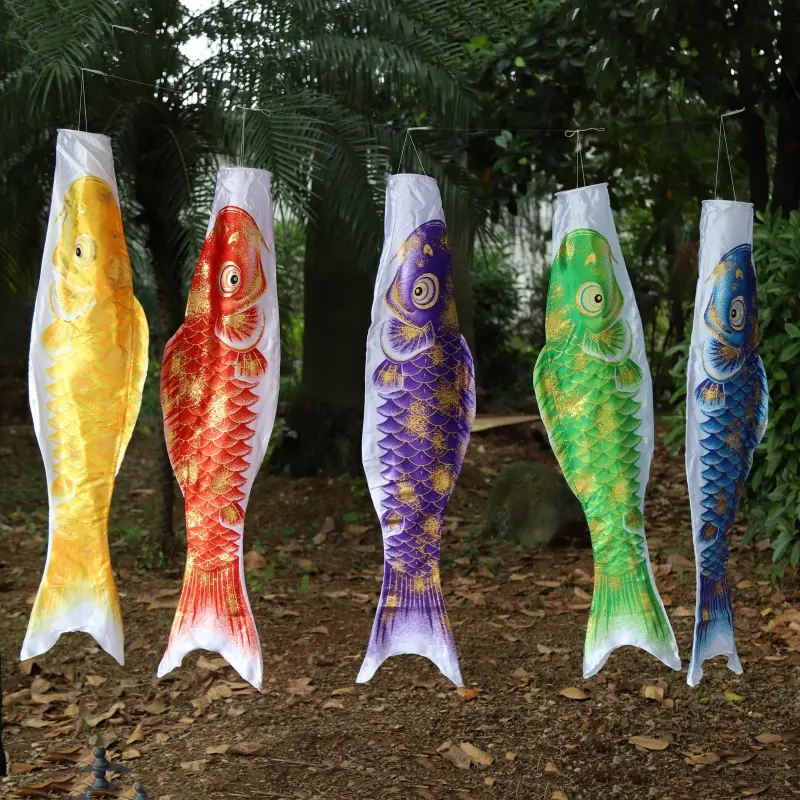 Meia de vento de carpa nobori japonês, bandeira colorida de kite de peixe koinobori, decoração de parede para casa, jardim, festival, decoração