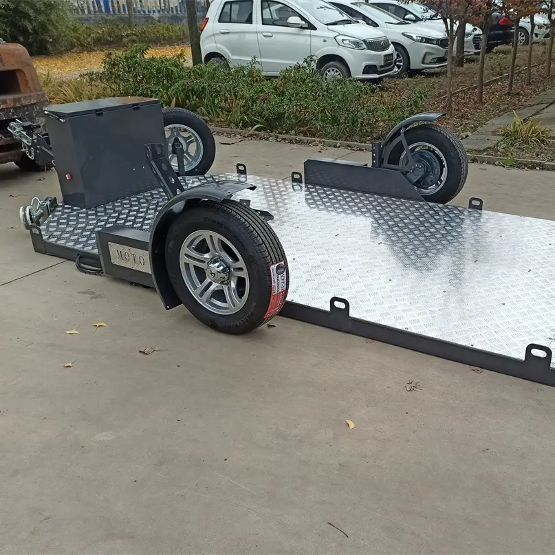 very low plat floor bed motorbike transportation up down lifting trailer