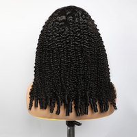 Perruque Lemoda bouclée birmane en V, cheveux humains, sans couture, sans laisser de cheveux apparents, sans colle, perruques fines pour femmes, perruque fabriquée à la machine pour femmes noires