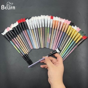 Limpiador de <span class=keywords><strong>pestañas</strong></span> con mango de purpurina de doble cabeza personalizado, champú de baño, espuma de lavado, cepillo de limpieza esponjoso para extensión de <span class=keywords><strong>pestañas</strong></span> - Product Image 1