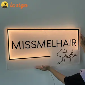 Business Studio Metall wand hintergrund beleuchtete Logo-Anzeige benutzer definierte Schild LED-Buchstaben Zeichen für Schönheits salon