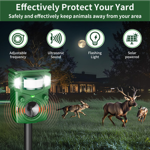 Lampes solaires LED pour la maison, répulsif ultrasonique <span class=keywords><strong>anti</strong></span>-animaux à détection de mouvement, dissuasif pour cerfs, chiens, oiseaux, <span class=keywords><strong>anti</strong></span>-insectes multifréquence - Product Image 2