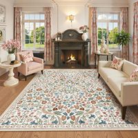 Cashmere Like Foldable Printed Area Rug Machine Washable TPR Non Skid Backing Home Decor Carpet