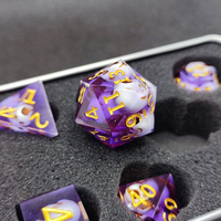Ensemble de dés polyédriques D6 RPG DND en résine écologique, 7 pièces, couleur et logo personnalisés, pour jeux de D&D