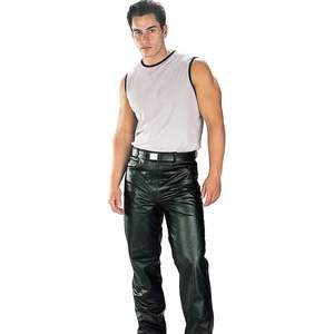 Pantalones Casuales de Cuero Negro Clásico Premium para Hombre 2025, Modelo LKM5716 - Product Image 3