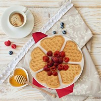 Gaufrier rond électrique Portable pour petit déjeuner 5 gaufriers belges