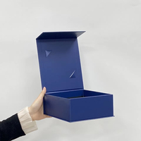 Emballage en papier de masseur de fitness avec logo en argent chaud de conception personnalisée haut de gamme boîtes rigides bleu marine boîte-cadeau à rabat magnétique