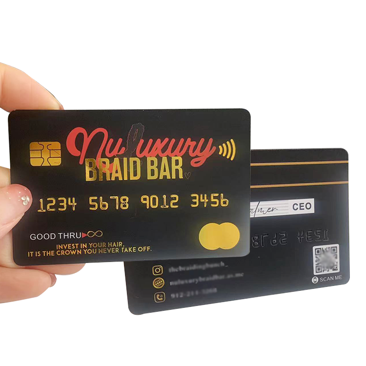 Professional Custom Waterproof Plastic Magnetic Card with Gold Foil Luxury QR Code