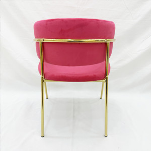 Ensemble <span class=keywords><strong>de</strong></span> chaises <span class=keywords><strong>de</strong></span> salle à manger en <span class=keywords><strong>velours</strong></span> minimaliste italien, tabourets décontractés pour salon <span class=keywords><strong>de</strong></span> thé, chaise <span class=keywords><strong>de</strong></span> salle à manger avec accoudoirs et pieds en métal doré - Product Image 6