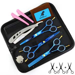 Ensemble de ciseaux de coiffure 3 pièces de 5,5 pouces, style A-line, avec ciseaux plats, ciseaux à effiler à dents fines et étui zippé - Product Image 2