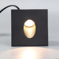 Lampu Tangga LED Terpasang 3W 80X80XH50mm Tahan Air Berbahan Aluminium Polikarbonat untuk Tangga Dalam dan Luar Ruangan Universal