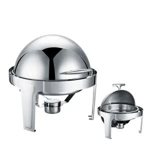 Deluxe Roll Top Round Chafer Buffet food warming chafing dishes for catering