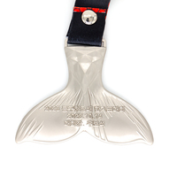 Médailles personnalisées en alliage de zinc imperméables à queue de poisson, avec impression en relief, pour les récompenses sportives et les trophées