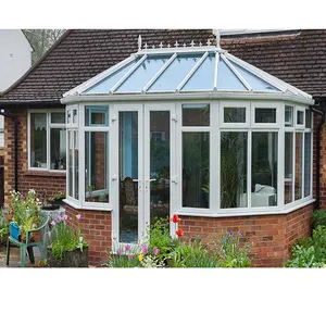 Contemporary Style Smart Greenhouse Glass Sun Room With Polygon Roof Design For House Buildings