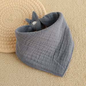 Newborn Cotton Saliva Towel Bandana Burp Cloth Christmas Gifts Feeding Drool Bib <b>Muslin</b> <b>Baby</b> Bibs Headband Set - Product Image 4