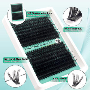 Nouvelles extensions <span class=keywords><strong>de</strong></span> <span class=keywords><strong>cils</strong></span> synthétiques segmentées DIY 100D, grande capacité, courbure D, effet ébouriffé, épaisseur optimale, les meilleures extensions <span class=keywords><strong>de</strong></span> <span class=keywords><strong>cils</strong></span> en grappe en vrac - Product Image 2