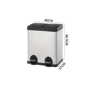 <span class=keywords><strong>Poubelle</strong></span> d'intérieur à pédale noire de 30 litres en acier inoxydable résistant aux empreintes digitales avec couvercle en plastique - Product Image 2