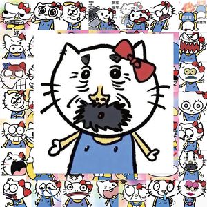 Set de 63 Pegatinas Personalizadas de Gatos al por Mayor, Calcomanías Divertidas de Memes, Servicio OEM para Pequeñas Empresas, Sellado de Sobres, Etiquetas de Regalo - Product Image 3