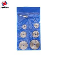 Lames de scie circulaires miniatures, 7 pièces, ensemble de disques de coupe HSS accessoires d'outils rotatifs pour Dremel, bois, plastique et aluminium