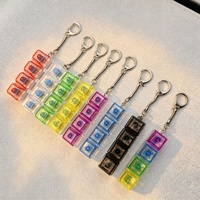 Custom Keycap KeyChain Creative KeyChain Keyboard Feeling Mini Decompression Teens Sensory PVC Keycaps Key Chain Ornaments Toy