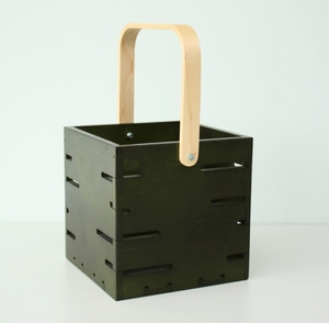 Paquete de 4 Cajas de Madera Maciza para Bebidas, Portátiles, Cuadradas, con Asa Curva en la Parte Superior, para Picnic y Fiestas, Pedido al por Mayor OEM - Product Image 1