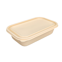 Conteneur alimentaire jetable biodégradable, vaisselle, boîte en amidon de maïs 350/500/650/750/850/1000/1250 ml, compatible micro-ondes et congélateur