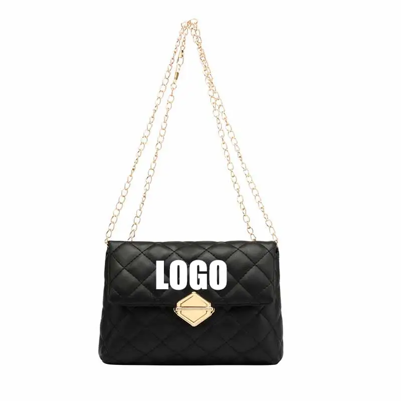 Bolso con cadena de rombos de estilo coreano para mujer, bolsa de mano de diseñador, venta al por mayor