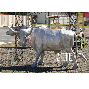Garden Outdoor Life Size Brass Bronze <strong>Longhorn</strong> Statue