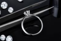 Bague de femme en or, anneau respirant de haute qualité, en argent Sterling momanite véritable 0.5/1/1.5/2/3/4/5 carats, bijoux cadeau