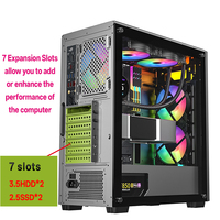 SPCC verre trempé mi tour ATX ITX MATX Gaming PC Case avec ventilateurs RVB LED ARGB Strip Metal Mesh Custom Desk Case