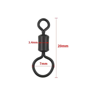 1000 pièces en vrac, émerillons de pêche à la carpe avec grand œillet en métal, taille 4 #   Accessoires de pêche à la carpe avec émerillon rotatif AG171 - Product Image 2
