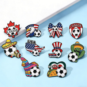Ensemble de badges en émail sur le thème <span class=keywords><strong>du</strong></span> football d'Amérique <span class=keywords><strong>du</strong></span> Nord, épingles de revers Aigle des États-Unis, Cactus <span class=keywords><strong>du</strong></span> <span class=keywords><strong>Mexique</strong></span>, Feuille d'érable <span class=keywords><strong>du</strong></span> Canada, cadeau pour les fans de football - Product Image 1
