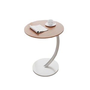 Small <b>Round</b> Coffee <b>Table</b> White Marble Top <b>Black</b> Metal Base Modern Minimalist Living Room <b>Side</b> <b>Table</b> - Product Image 3