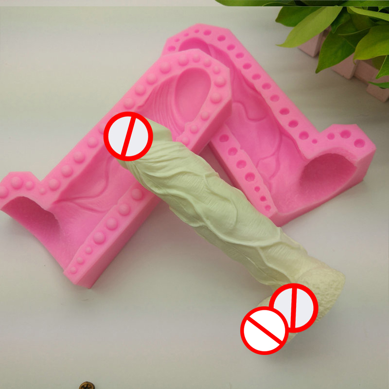 B-1001 3D Divertente Pene Fallo dildo Stampo per torta di Gesso di Cioccolato della candela del sapone Della Muffa Della Torta A Forma di Strumenti Del Pene In Silicone Stampi