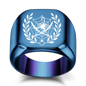 Anillo de Acero Inoxidable Dorado de 18 mm con Diseño de Escorpión y Hojas Grabado con Láser, Joyería para Mujer, Uso Diario - Product Image 4